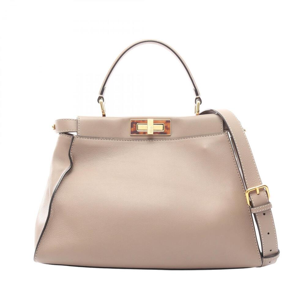 Fendi Peekaboo handbag light leather tortoise shell Pink